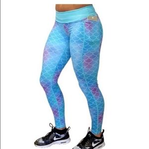 CVG XL blue mermaid full length leggings